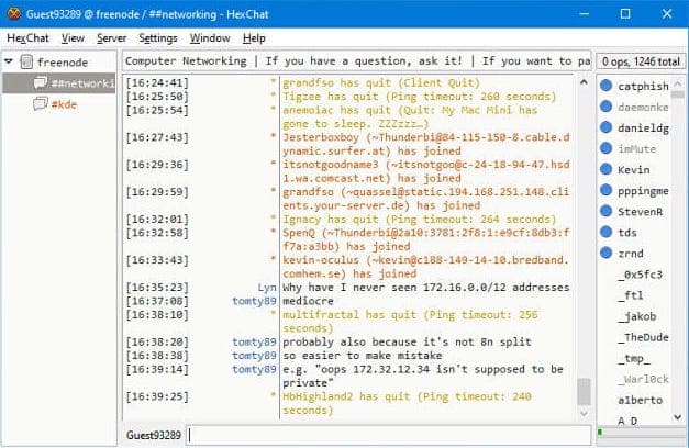 A screenshot of a Windows IRC client. Image from How-To Geek.
